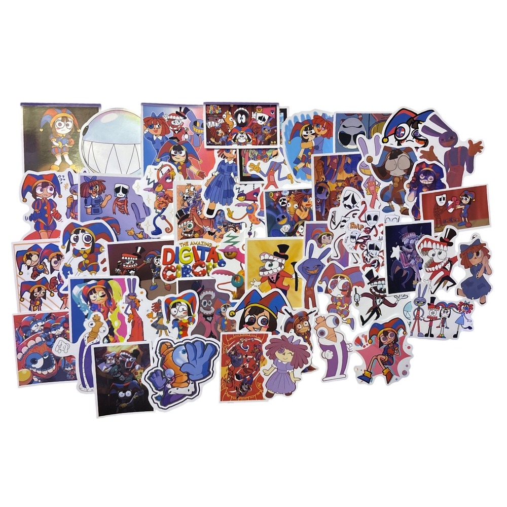 NEW The Amazing Digital Circus Vinyl Sticker Pack 52 Count Cartoon Decals